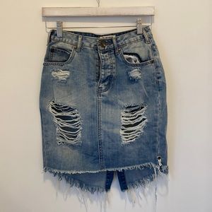 One Teaspoon Jean Skirt